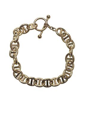 Tiffany & Co 18K Yellow Gold Mariner Link Toggle Bracelet #25230